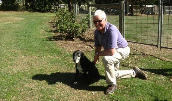 tony barber with his dog