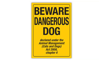 Dangerous Dog Sign QLD