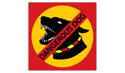 Dangerous Dog Sign VIC - Metal