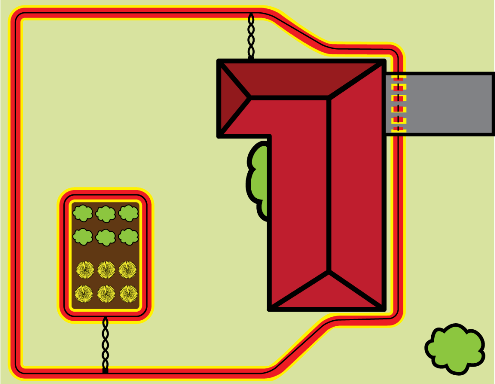 Dog Fence Wire Layout - Backyard only access