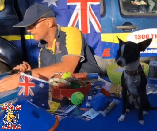 BossMan and Harley the dog, reading the qualified entries for TDL Million Paws Contest